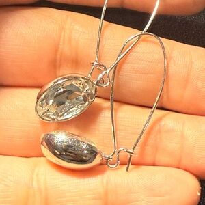 Swarovski Silver Dangle Earrings with Sparkling Stones